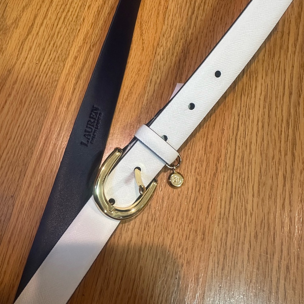 Ralph Lauren milky white / navy belt size L